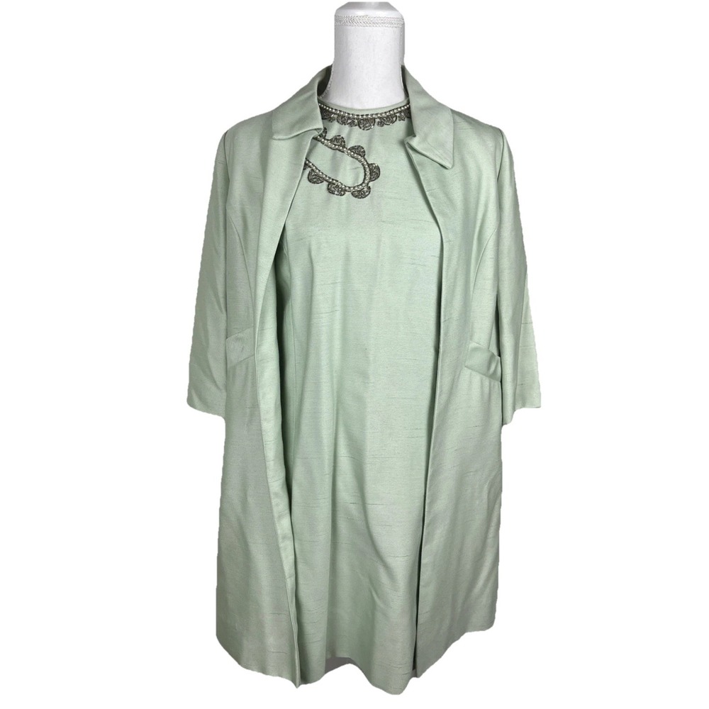 Vintage Samuel Grossman 1960‎ Mint Green 2 Piece Dress Size A -Small